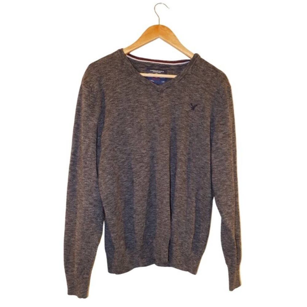American Eagle Outfitters Gray V-neck Sweater